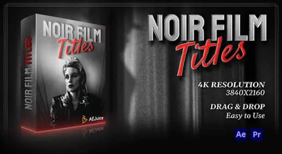 AE/PR模板-140种复古怀旧黑白文字标题排版设计动画 Noir Film Titles