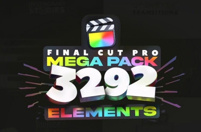 97个插件包含转场标题图标等3292个元素LenoFX Mega Pack 插件Final Cut Pro 2.0