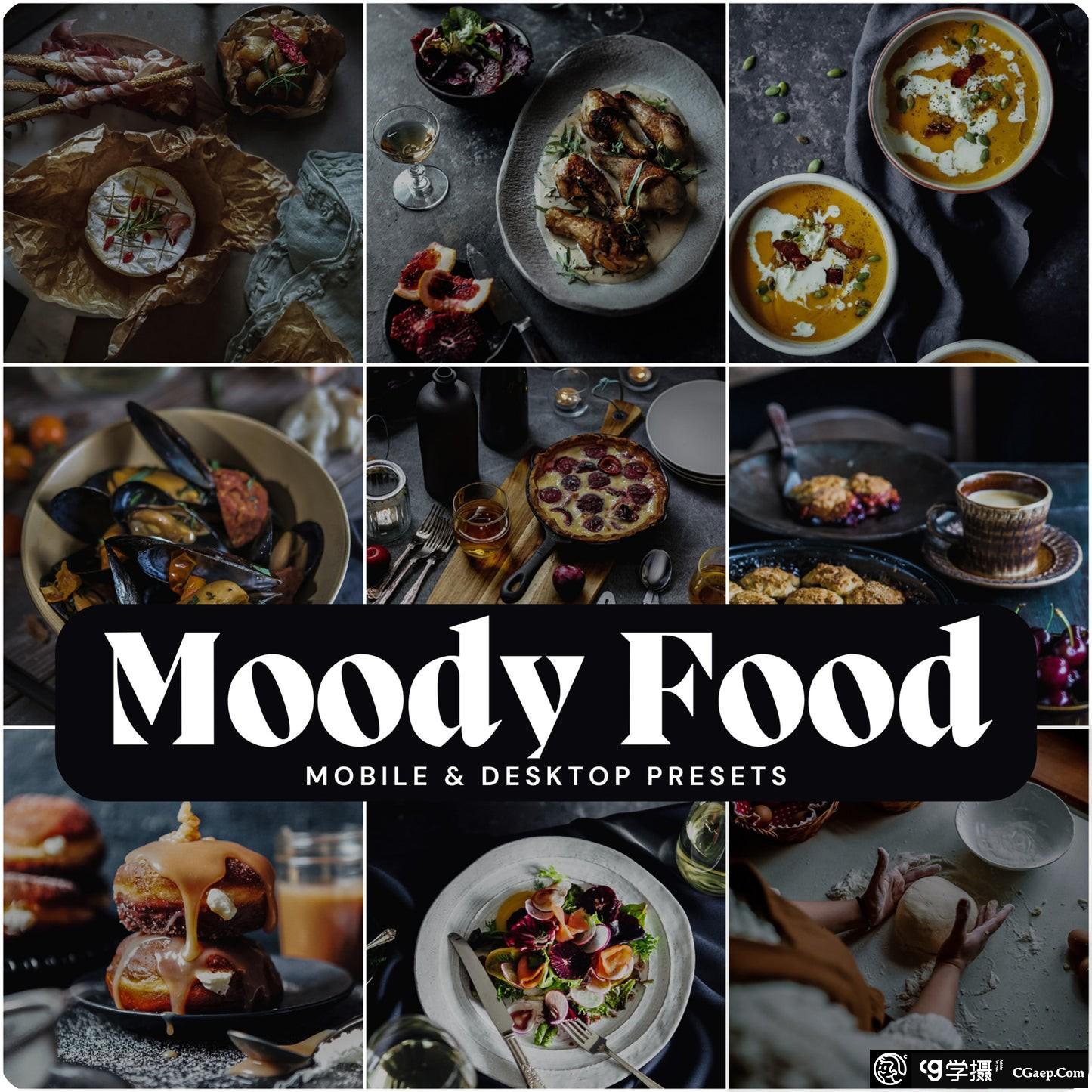 喜怒无常情绪美食Lightroom预设 LouMarks -Moody Food Presets