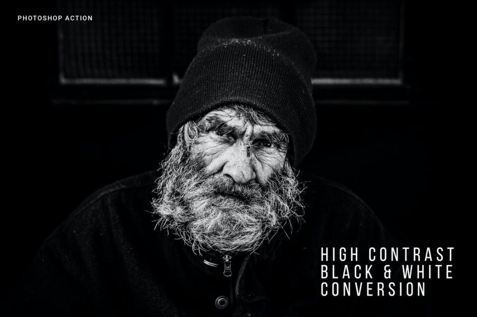 高对比度黑白转换PS动作 (ATN)