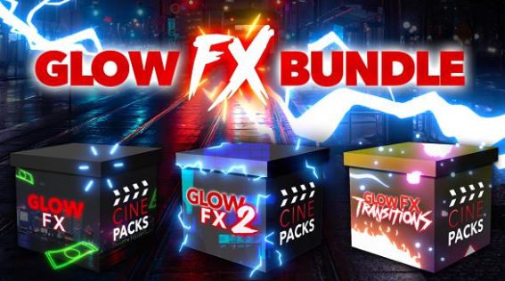 GLOW FX BUNDLE – CINEPACKS 精选剪辑4K分辨率Res动画物体转场