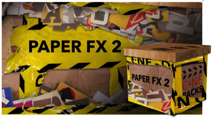 PAPER FX 2 – CINEPACKS 4K抠像纹理转场声音Fx