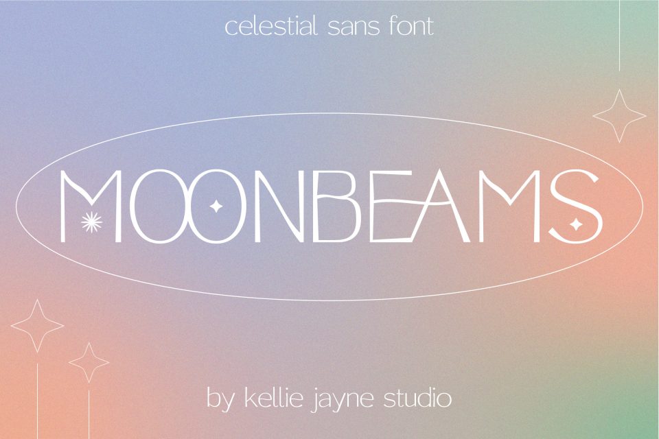 Moonbeams 字体 无衬线字体 时髦漂亮字体