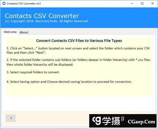 RecoveryTools Contacts CSV Converter 4.3