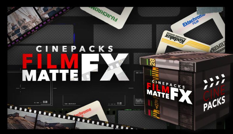 FILM MATTE FX – CINEPACKS 动电影遮罩4 Alpha 通道分屏遮35mm胶片条罩复古胶卷