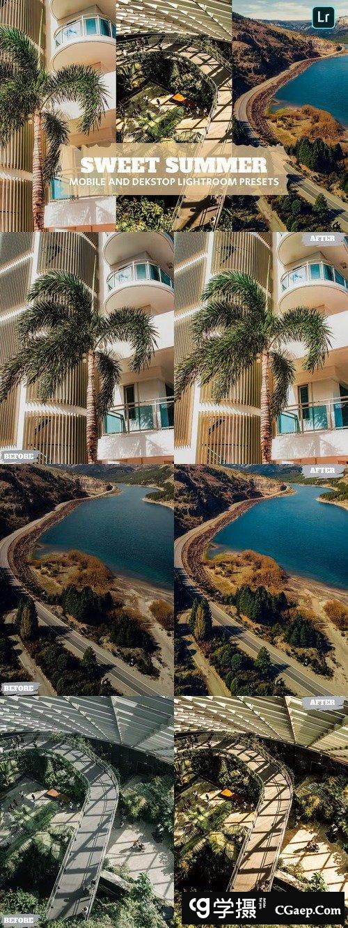 风景拍摄Sweet Summer Lightroom 预设手机版lr预设DNG、XMP预设滤镜