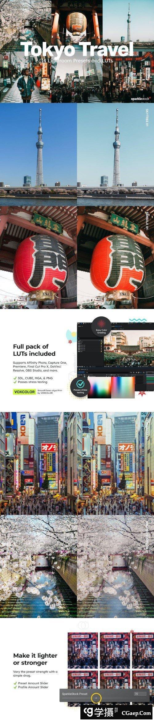 14 Tokyo Travel Lightroom Presets and LUTs