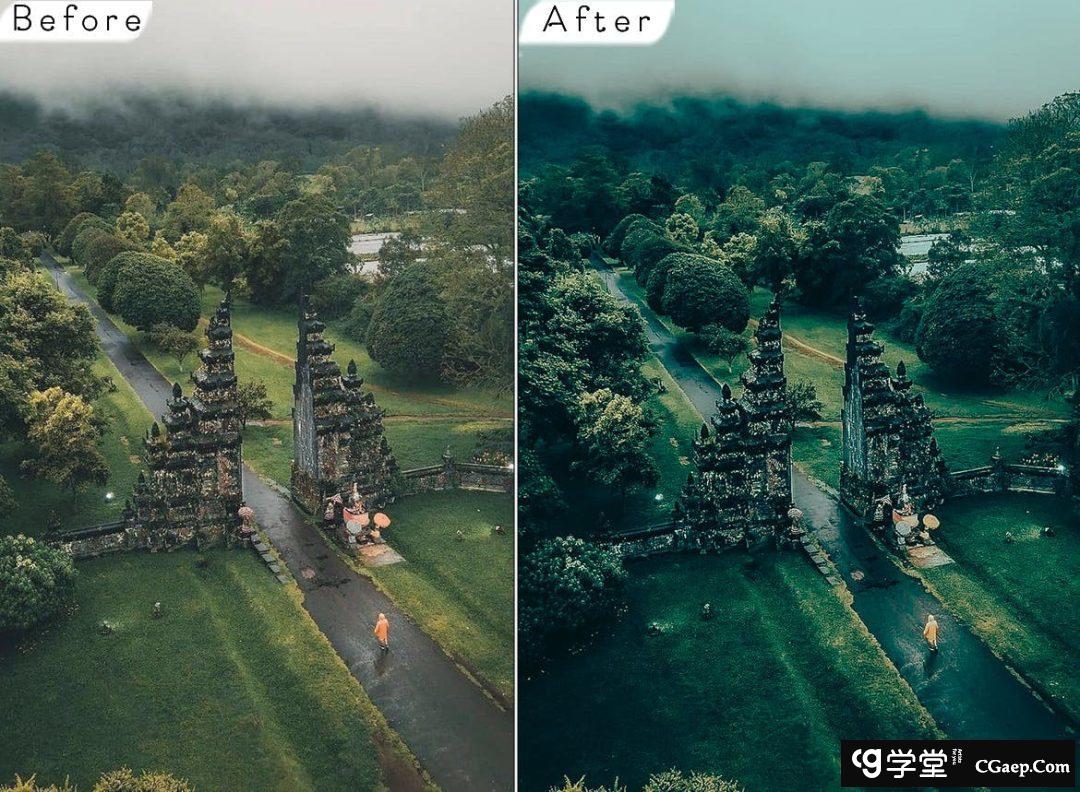 高端森系电影旅拍风光后期调色Lightroom预设 Bali Lightroom Presets