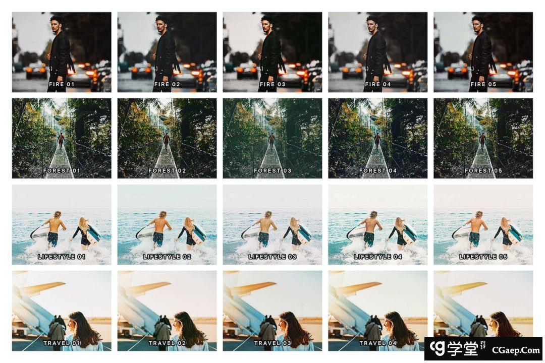 2b7bbfbb61071d685d7aed4a881fa1e4 旅行者社交媒体电影风格Lightroom预设机旅拍视频调色LUT预设