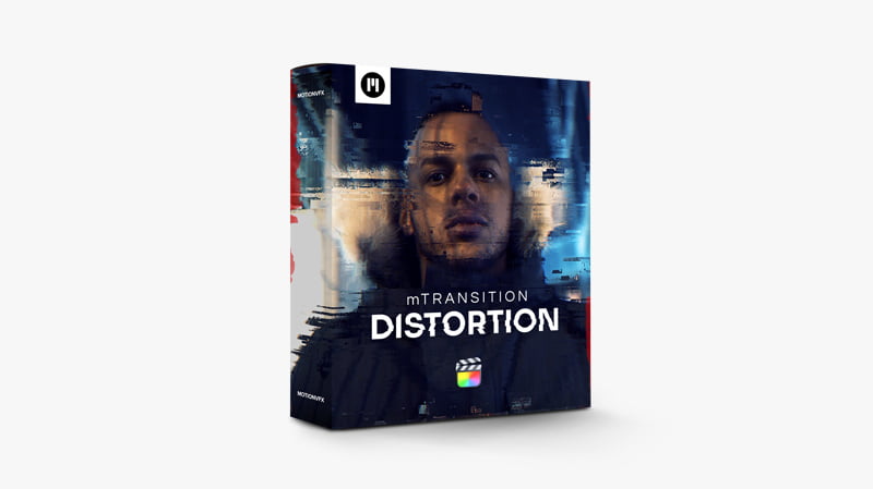 mTransition Distortion - 专为 FCPX和 DVR 设计的动态故障转换毛刺转场 - MotionVFX