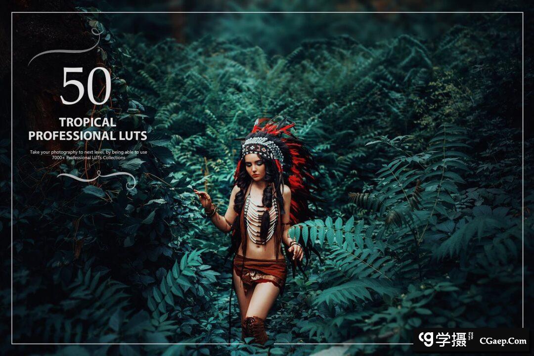50个热带雨林森系电影人像LUTs预设 支持AE/PR/PS/达芬奇/SG/FCPX