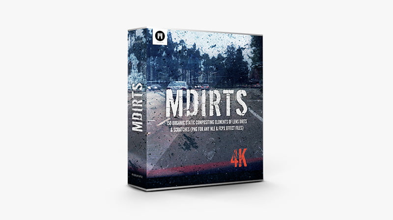 MotionVFX – MDirts： 镜头污垢和划痕的 4K 150 有机静态合成元素