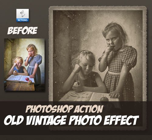照片效果的旧复古 – Photoshop 动作