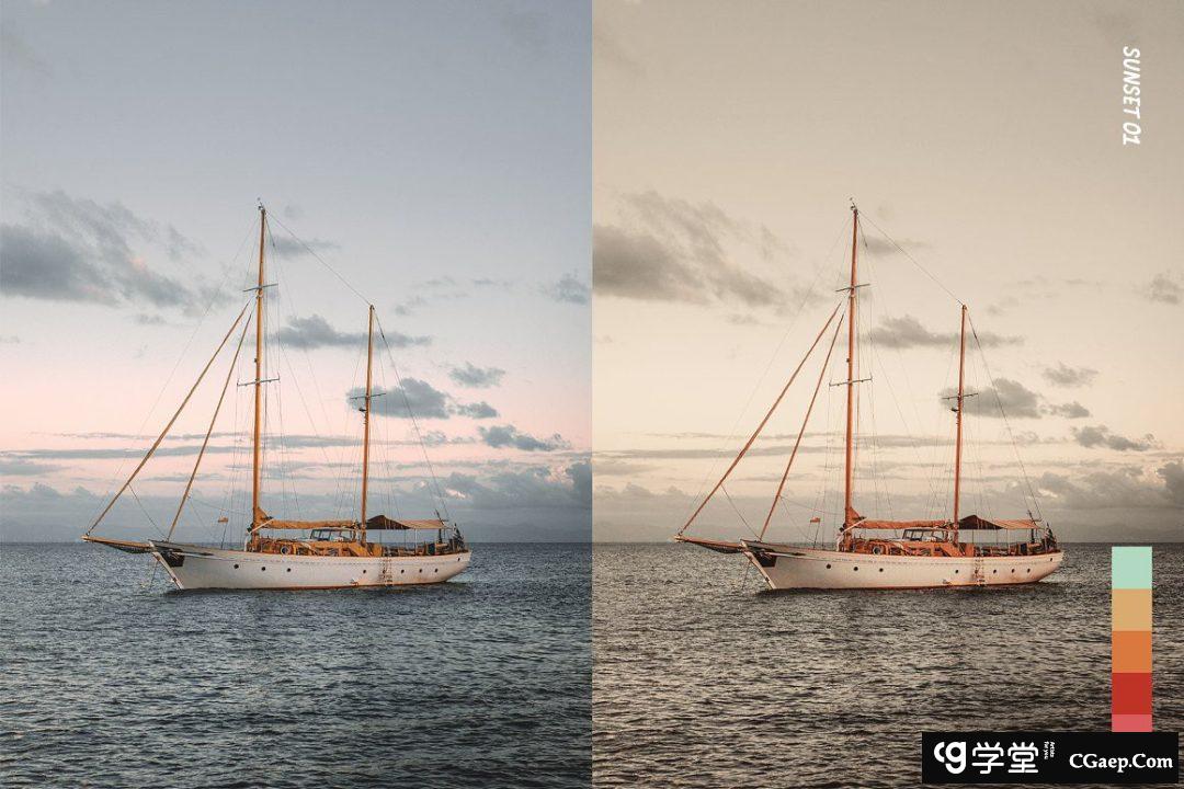 f267f68e801b9c5c28c9694922250886 海景游轮旅行电影风光Lightroom预设及电影短视频调色LUT预设