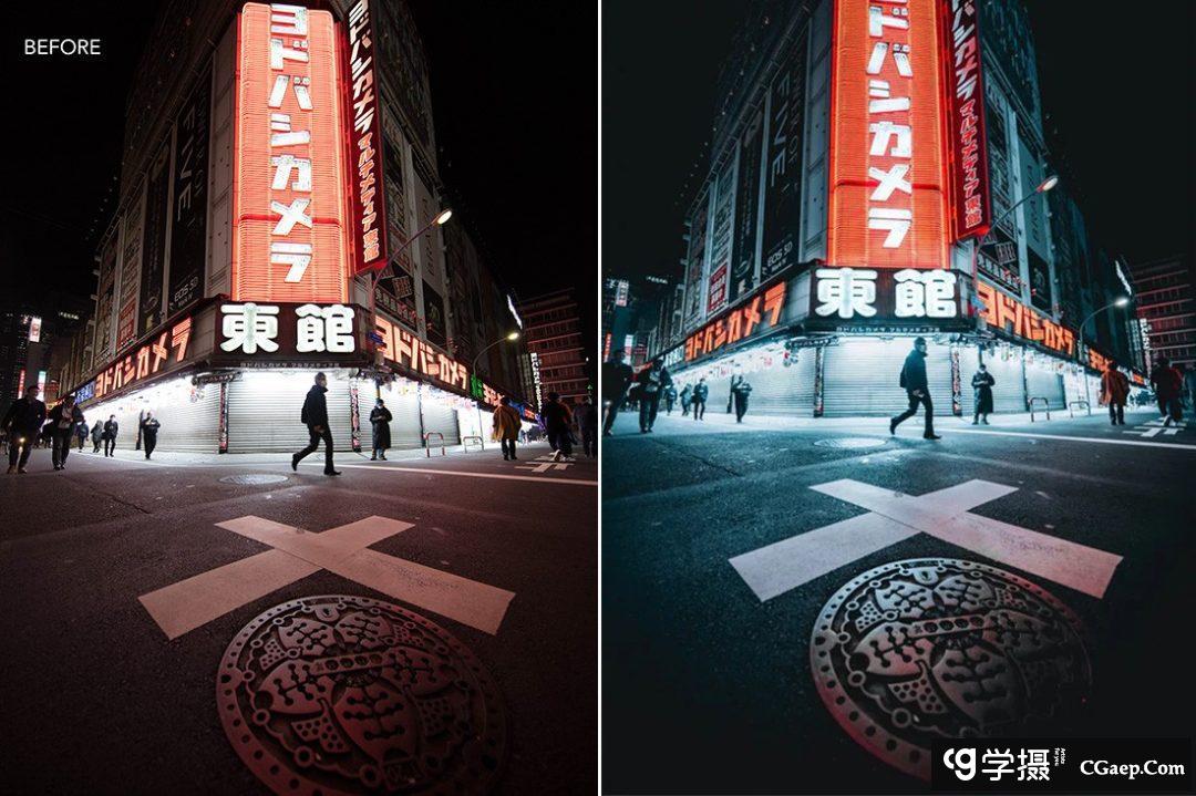 未来城市电影科技感Lightroom预设 Urbexmode -CYBER 2077 PACK