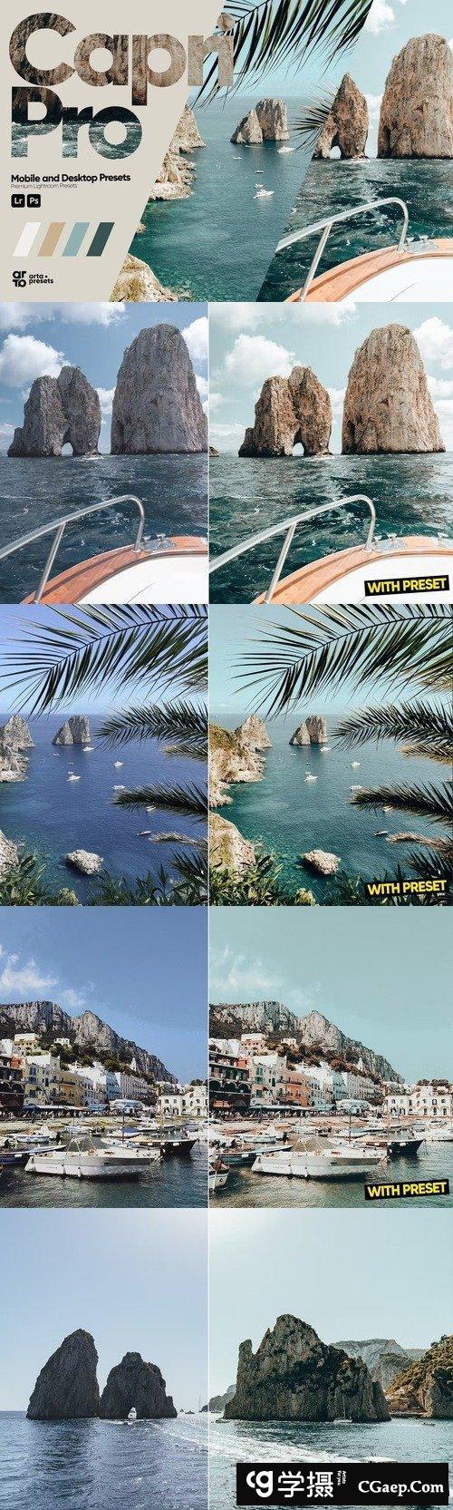 ARTA – 风景Lightroom Capri Pro预设 DNG XMP预设