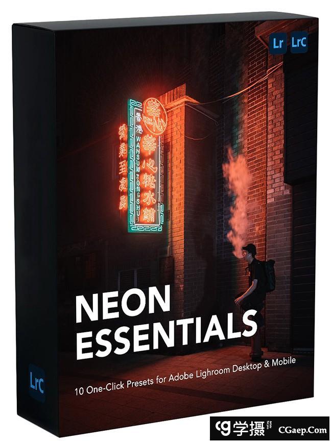 霓虹夜景城市风光人像Lightroom预设 Urbexmode -NEON ESSENTIALS PACK