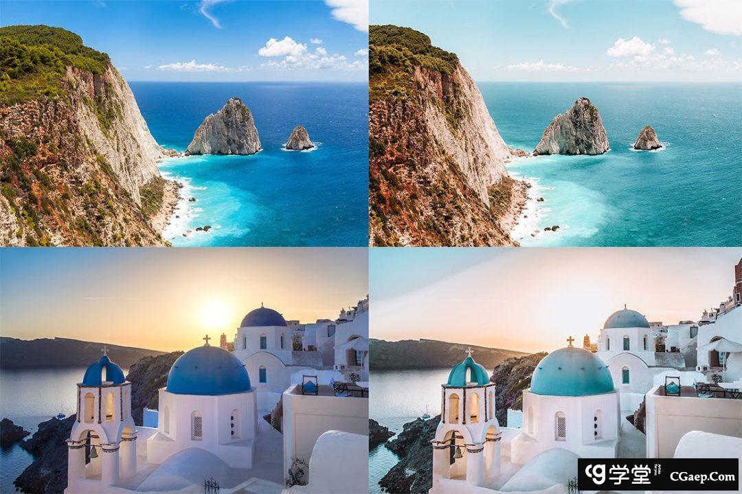 希腊旅拍电影风光后期调色Lightroom预设Lightroom Presets, Greece
