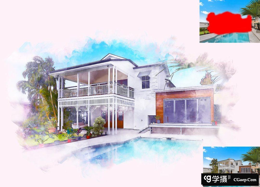 标记草图PS动作 Marker Sketch Photoshop Action