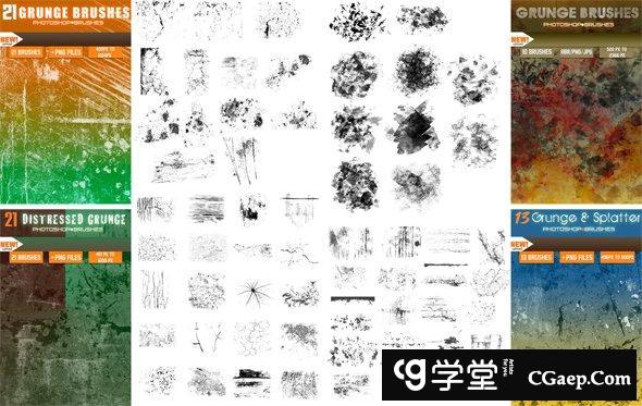 65 款适用于 Photoshop +PNG 的垃圾笔刷