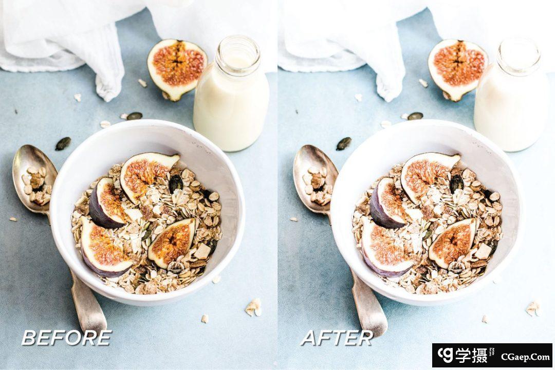 大师级清新明亮美食摄影Lightroom预设5 Bright Food Lightroom Presets