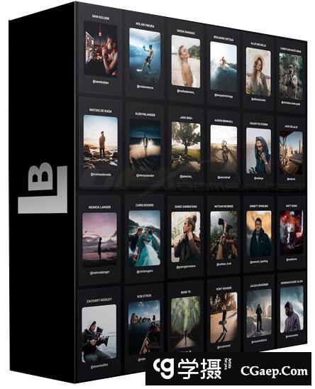 25位INS顶级网红摄影师视频创作者LUTs预设捆绑支持PS/AE/PR/FCPX