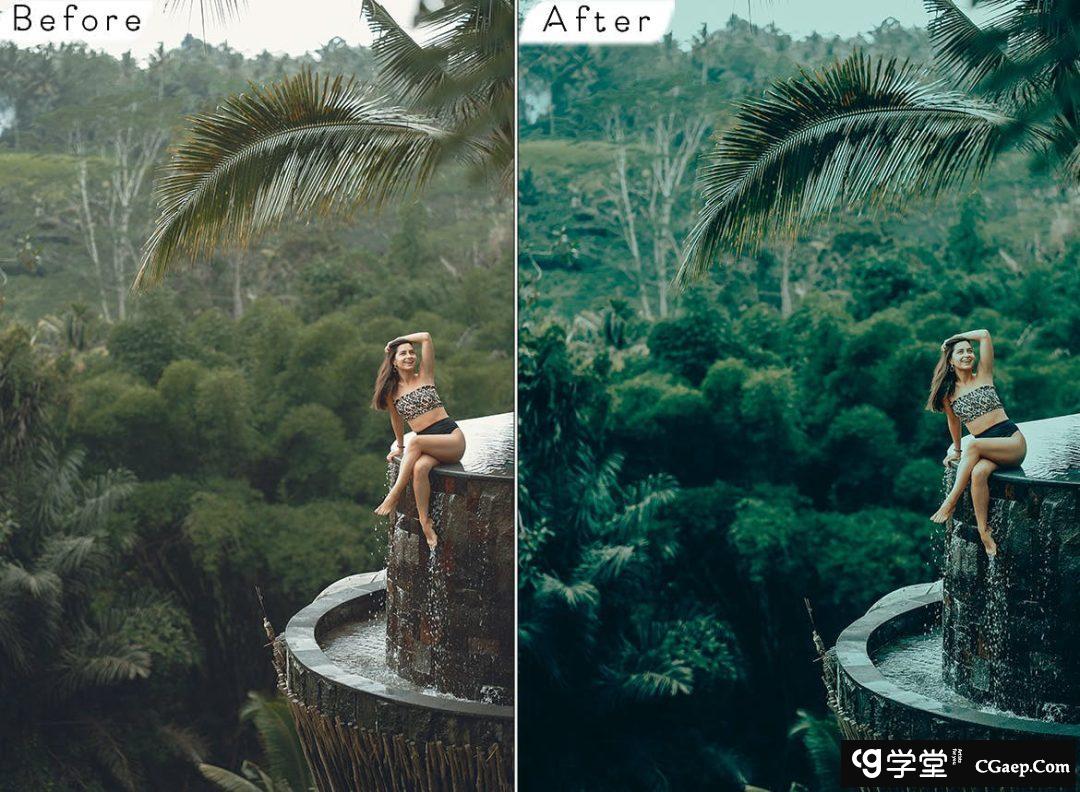 高端森系电影旅拍风光后期调色Lightroom预设 Bali Lightroom Presets