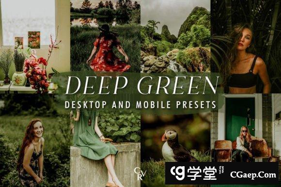 10 个深绿色Lightroom预设手机lr滤镜 Deep Green Lightroom Presets