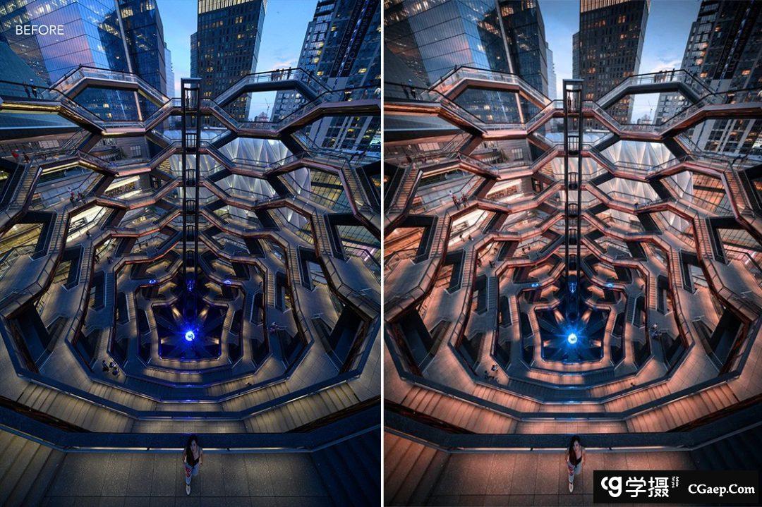 城市建筑街道电影蓝调Lightroom预设 Urbexmode -CINE BLUE PACK