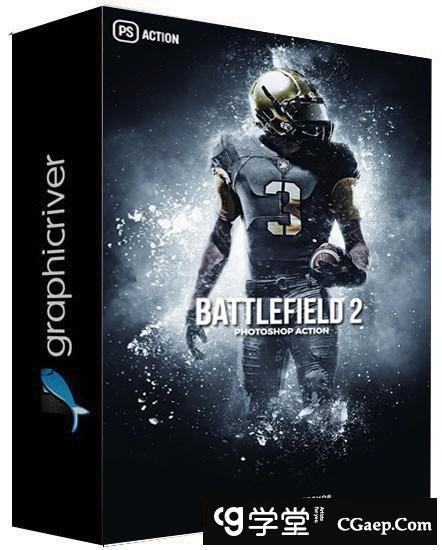 战争场面中文汉化版PS动作 The Battlefield Photoshop Action附教程