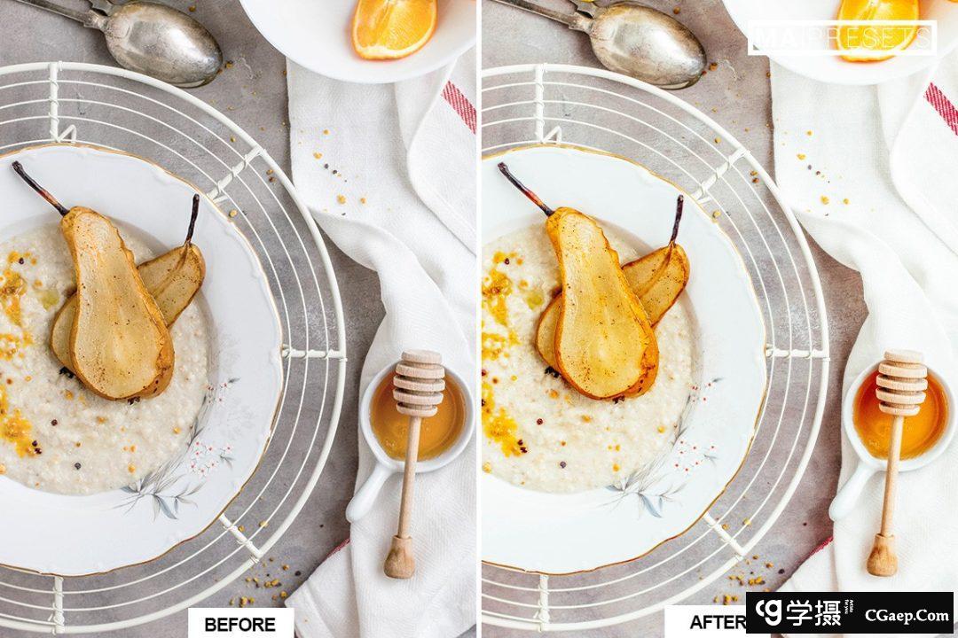 清新通透美食色彩校正Lightroom预设 PRETTY FOOD Lightroom Presets