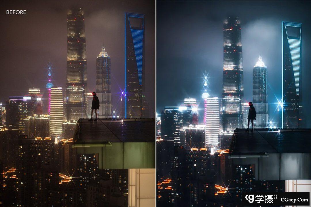 未来城市电影科技感Lightroom预设 Urbexmode -CYBER 2077 PACK