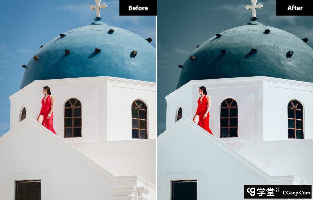 圣托里尼旅拍电影风光Lightroom预设 Santoirini Lightroom Presets