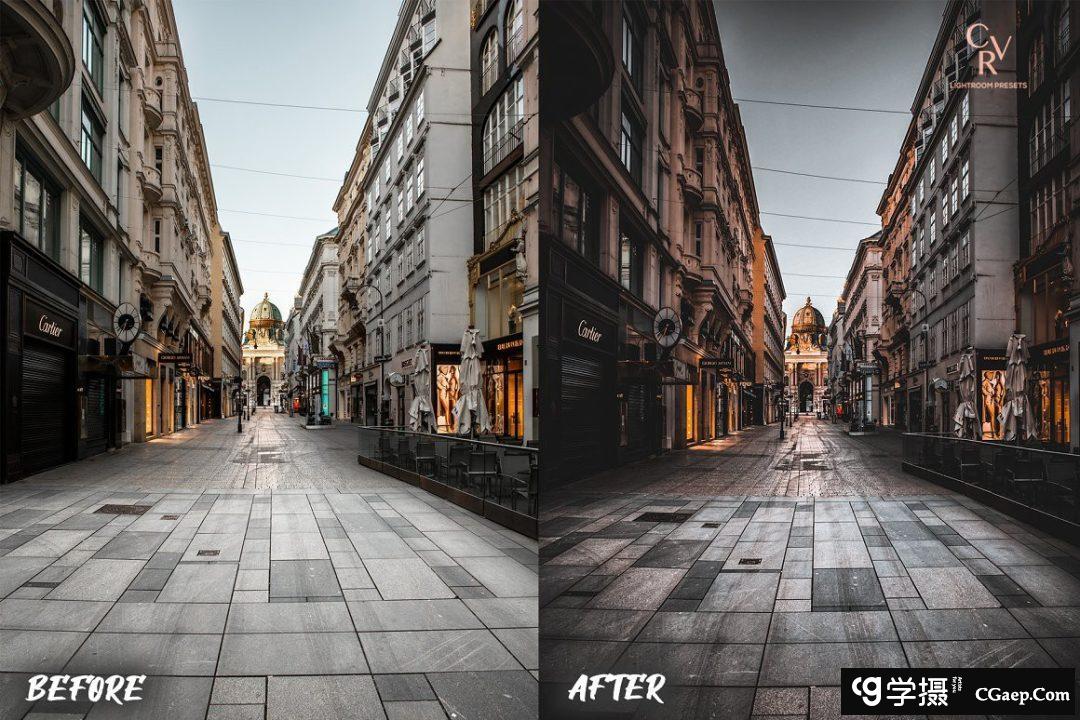 高端黑金橙色工业风城市街拍Lightroom预设 Black Orange Lightroom Presets