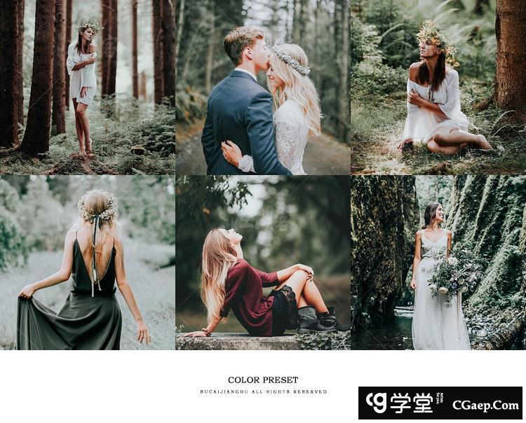 森系婚礼人像LR预设和婚礼视频后期调色LUT预设