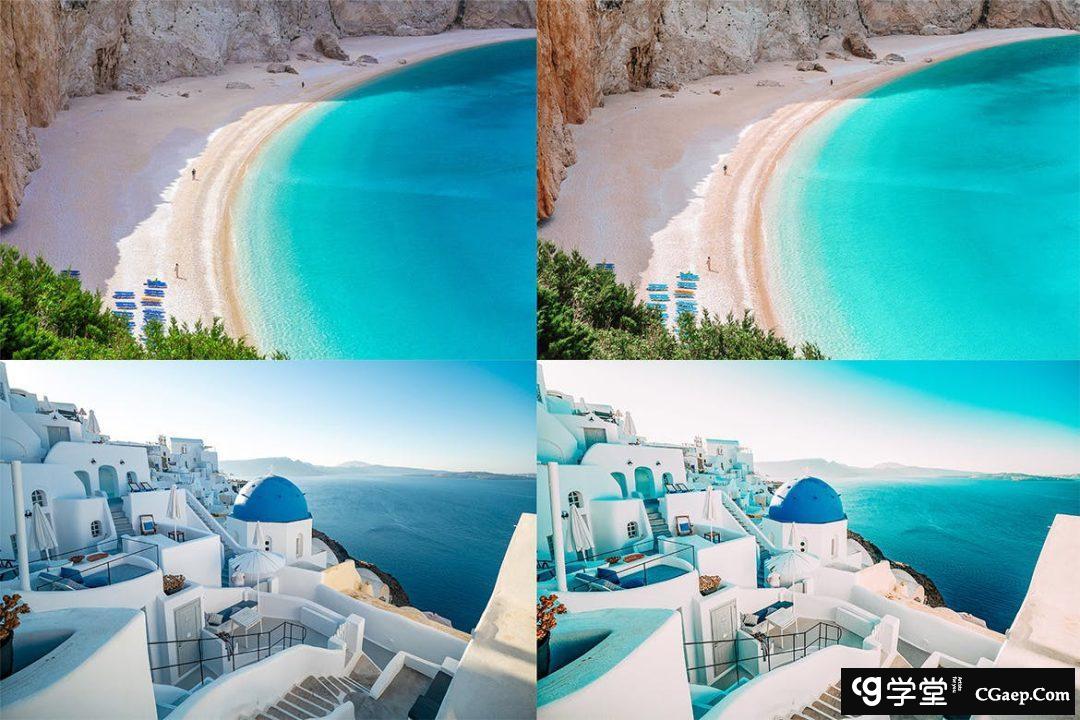 希腊旅拍电影风光后期调色Lightroom预设Lightroom Presets, Greece