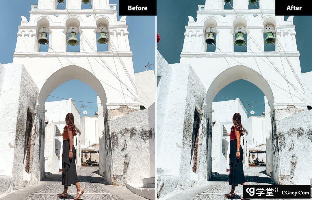 圣托里尼旅拍电影风光Lightroom预设 Santoirini Lightroom Presets