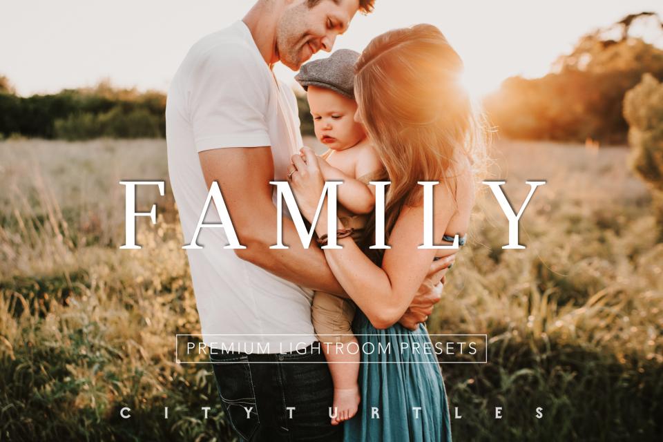 自然户外全家福Lightroom预设Natural Outdoor FAMILY Portrait