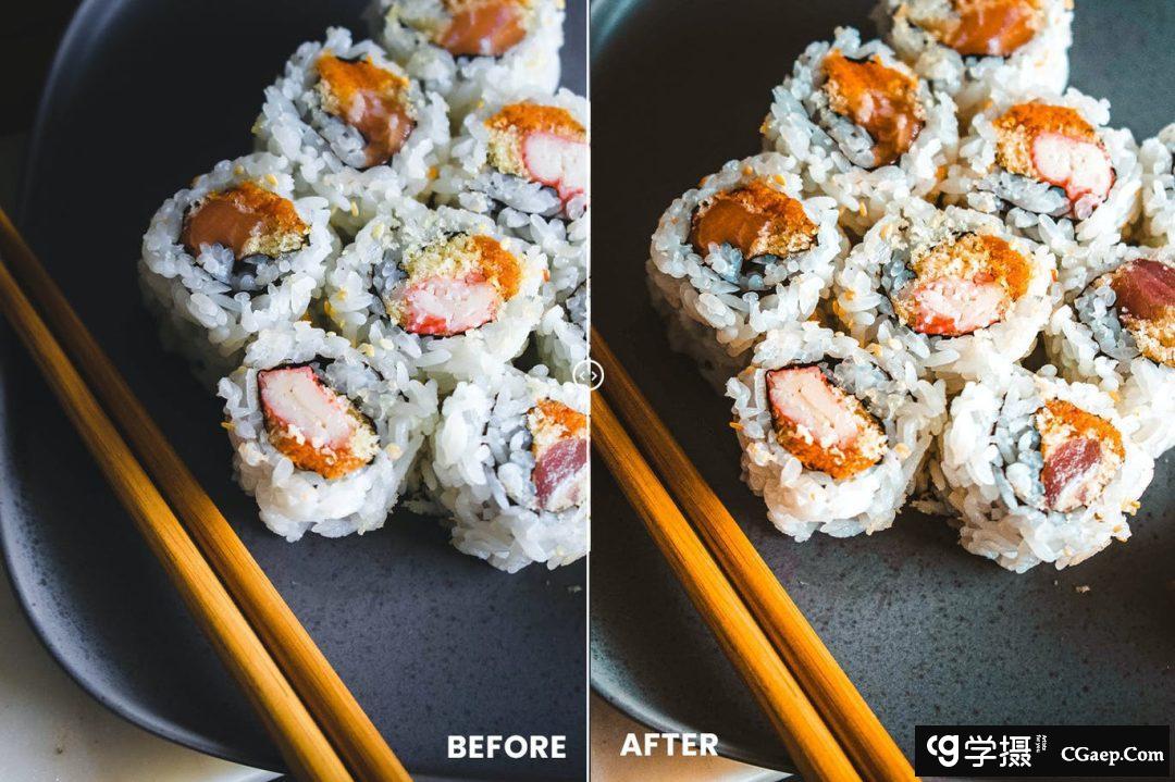 美食摄影后期调色动作和Lightrom预设 Food Effect Action &amp; Lightrom Presets