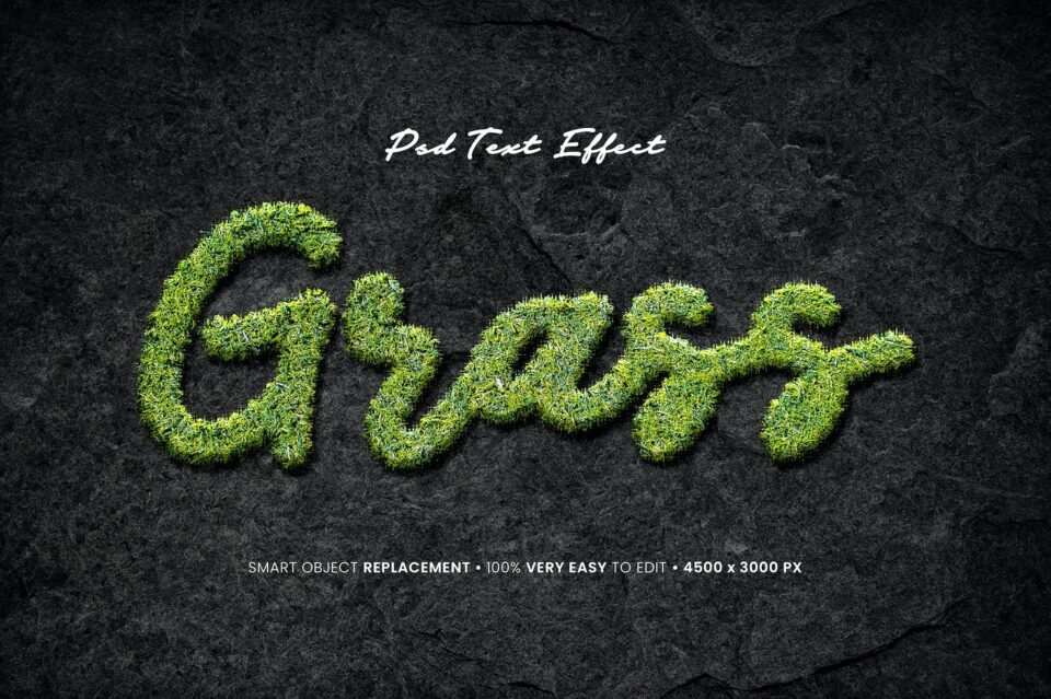 草文本效果真实PS字体样式 (PSD)