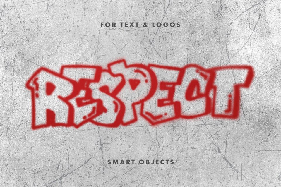 街道涂鸦PS图层样式文本效果 (PSD)