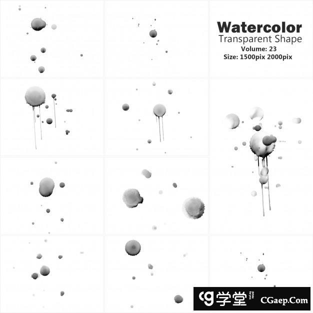 水彩笔墨特效笔刷photoshop画笔[PSD]