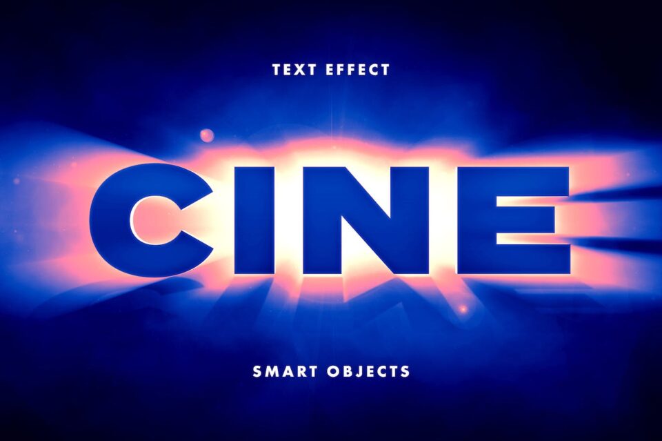 影院灯光PS图层样式文本效果 (PSD)