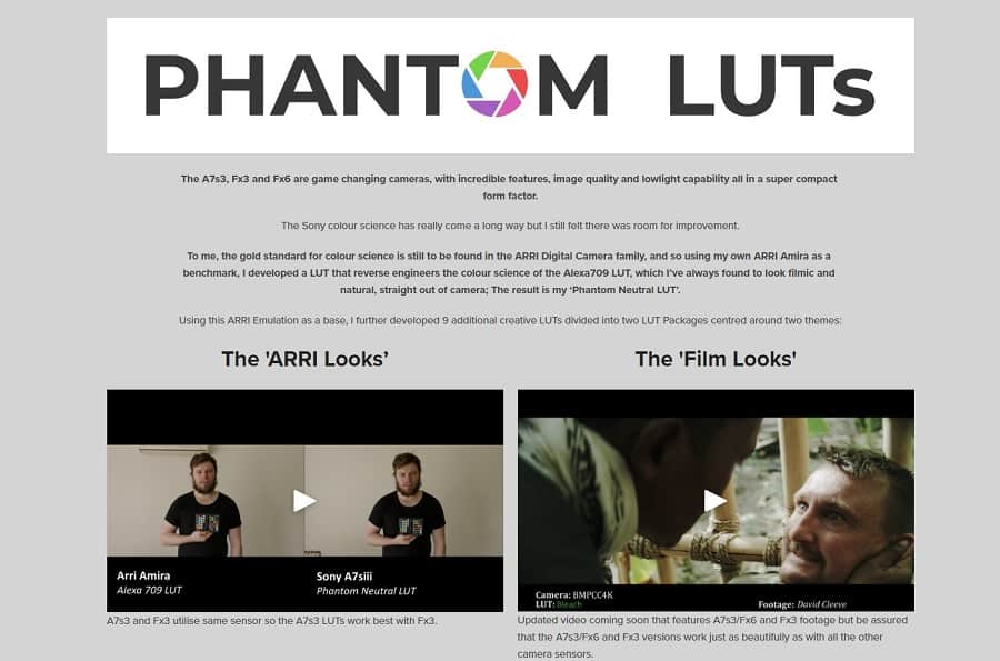 JOEL FAMULARO Phantom LUTs for Sony A7s3 & FX6 – 9/2023 Updated