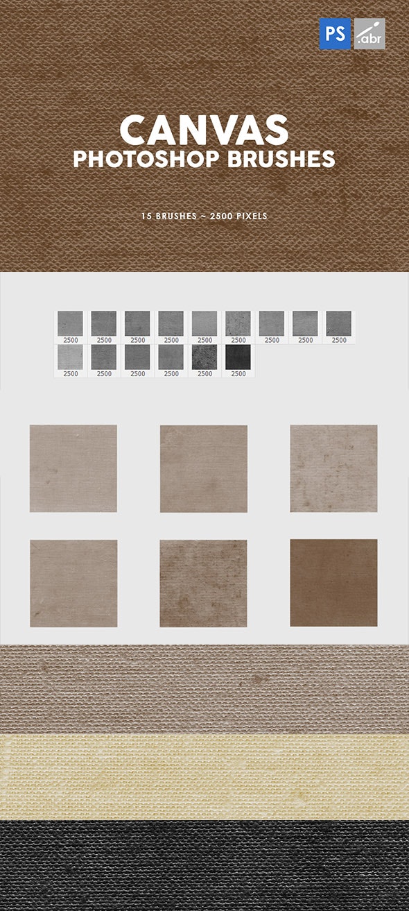 15个亚麻帆布画布ps印章笔刷