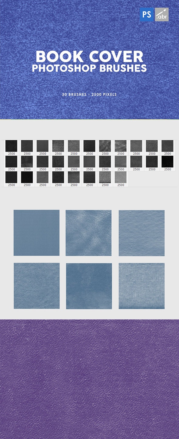 30个复古书套纹理ps笔刷套装