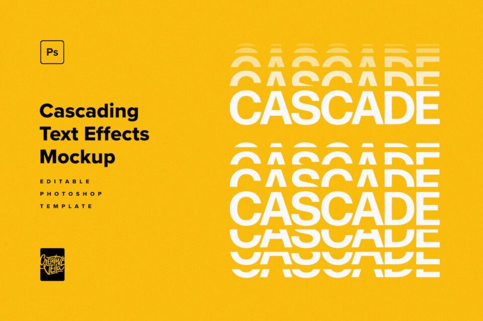 ?级联失真文本效果模型图层样式-PSD