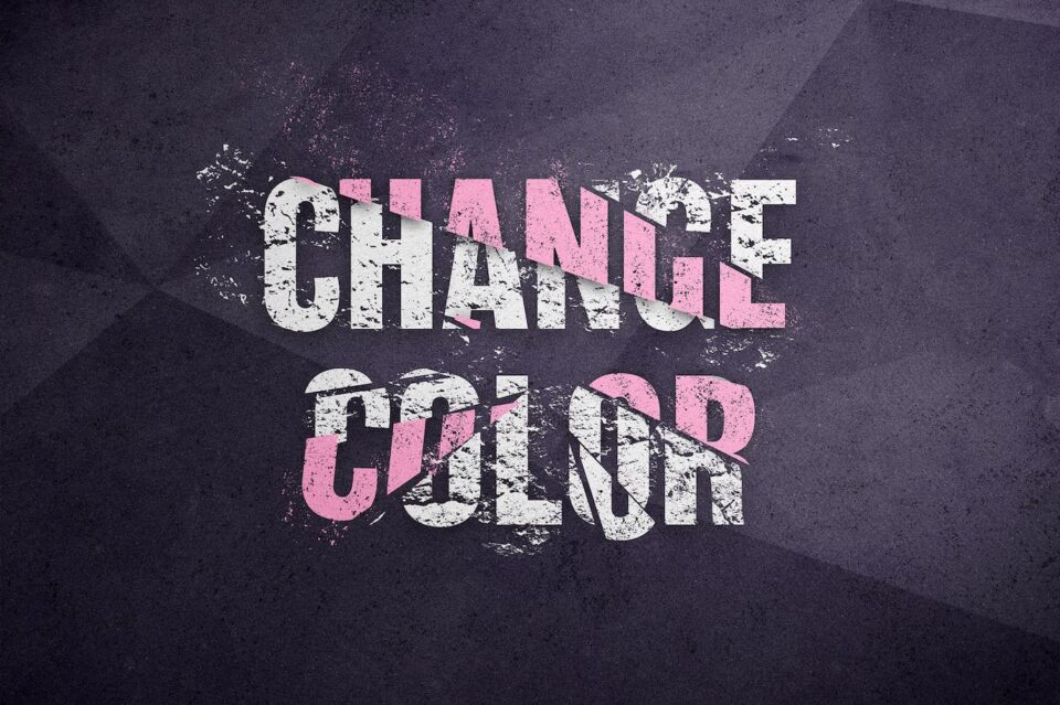 断开的文本效果 (PSD)