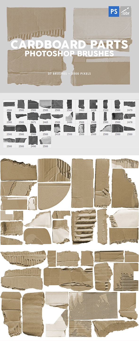 37个破损纸板ps印章笔刷