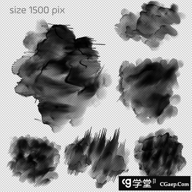 高清水彩笔刷素材[ABR]